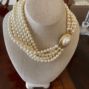 Carolee Brooch Pearl Necklace